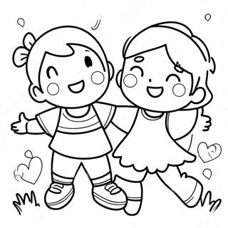 Happy Children Supporting Cancer Coloring Page 97007-36036