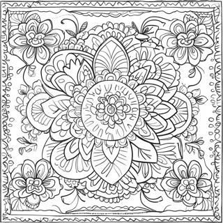 Intricate Papel Picado Design Coloring Page 97057-36066