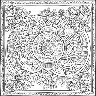 Intricate Papel Picado Design Coloring Page 97057-36068