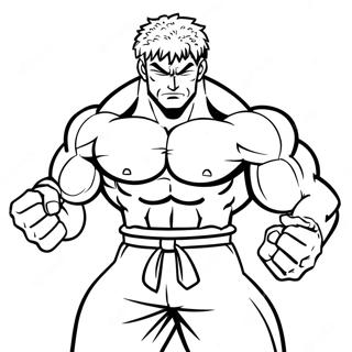 Baki In A Dynamic Pose Coloring Page 97109-36114
