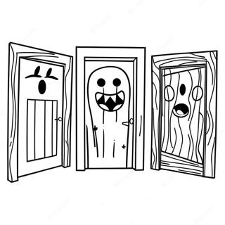 Creepy Roblox Doors Rush Monster Coloring Page 97158-36142