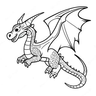 Gothic Dragon In Flight Coloring Page 97288-36248