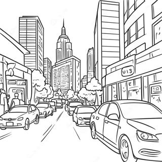 Busy City Life Coloring Page 97341-36289