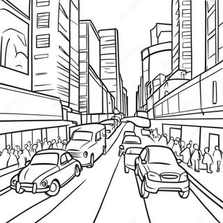 Busy City Life Coloring Page 97341-36290