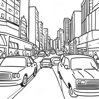 Busy City Life Coloring Page 97341-36291