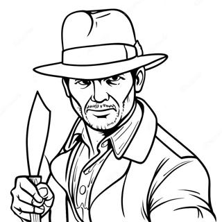 Indiana Jones With Whip Coloring Page 97390-36325