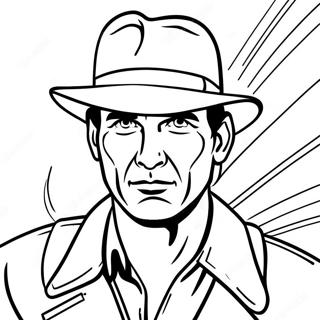 Fearless Indiana Jones Facing Danger Coloring Page 97392-36333