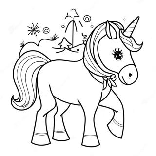 Christmas Horse Coloring Pages