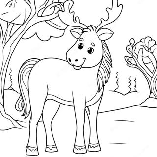 Reindeer Horse In Snow Coloring Page 97416 36347