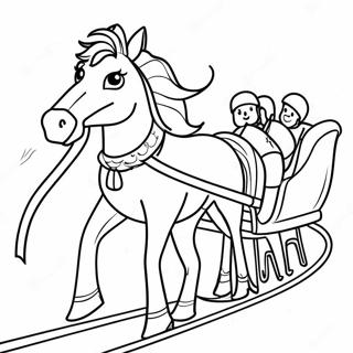 Horse Pulling Sleigh Coloring Page 97418-36354