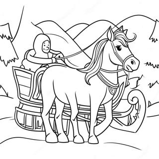 Horse Pulling Sleigh Coloring Page 97418-36355