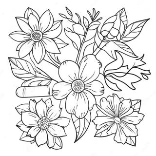 Elegant Botanical Illustrations Coloring Page 97470 36393