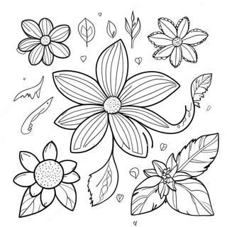Elegant Botanical Illustrations Coloring Page 97470 36394