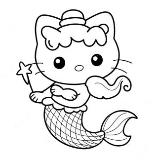 Hello Kitty Mermaid Coloring Pages