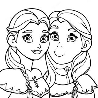 Elsa And Anna Coloring Pages