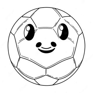 Cute Cartoon Soccer Ball Coloring Page 97596-36485