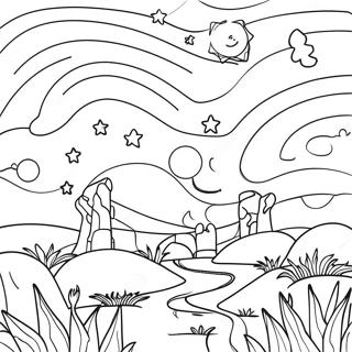 Starry Night Sky Coloring Page 97623 36601