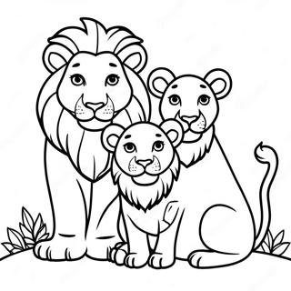 Lion Family Together Coloring Page 9767 2619