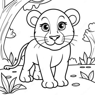 Lion Cub Exploring Jungle Coloring Page 9768-1011