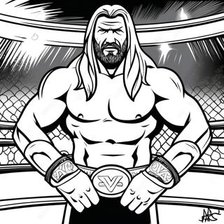 Epic Triple H Holding Two Belts Coloring Page 97701-36661
