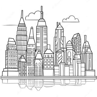 Colorful Lego City Skyline Coloring Page 97725-36581