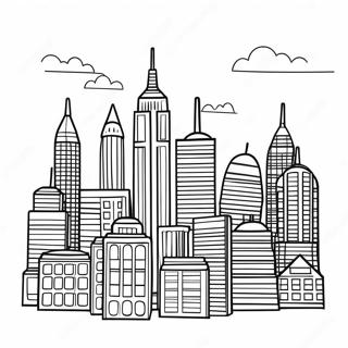 Colorful Lego City Skyline Coloring Page 97725-36584
