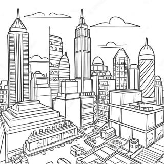 Colorful Lego City Skyline Coloring Page 97725-36673