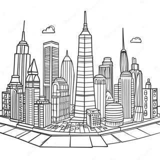 Colorful Lego City Skyline Coloring Page 97725-36676