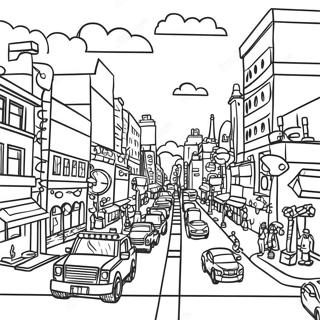 Busy Lego City Street Scene Coloring Page 97726-36585