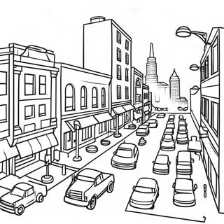 Busy Lego City Street Scene Coloring Page 97726-36586