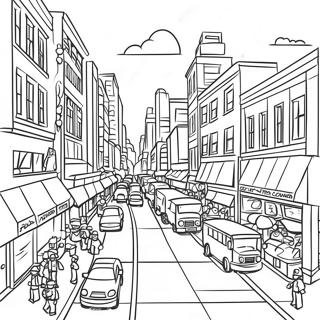 Busy Lego City Street Scene Coloring Page 97726-36677