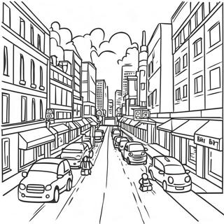 Busy Lego City Street Scene Coloring Page 97726-36723