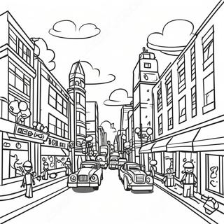 Busy Lego City Street Scene Coloring Page 97726-36724