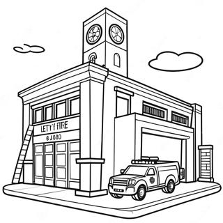 Lego City Fire Station Coloring Page 97727-36683