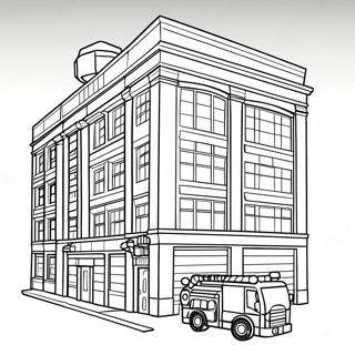 Lego City Fire Station Coloring Page 97727-36727