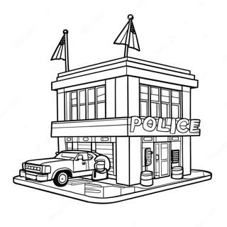 Lego City Police Station Coloring Page 97728-36730