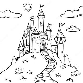 Magical Castle On A Hill Coloring Page 97753-36748
