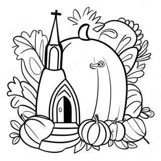 Thanksgiving Church Coloring Pages