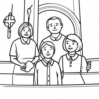 Thankful Family At Church Coloring Page 97906-36859