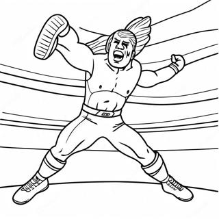 Wwe Wrestler Jumping On Opponent Coloring Page 97-2526