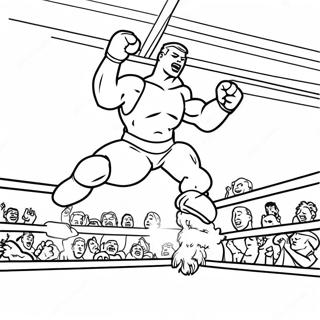 Wwe Wrestler Jumping On Opponent Coloring Page 97-2527