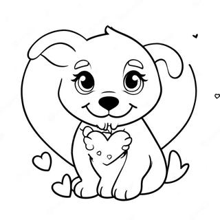 Puppy Valentines Day Coloring Pages