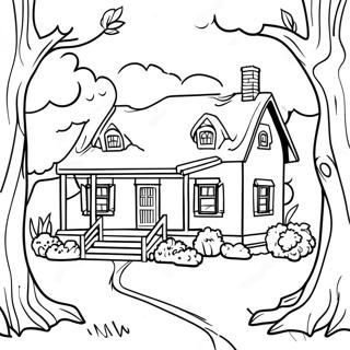 Dreamy Taylor Swift Folklore Cottage Coloring Page 98343-37201