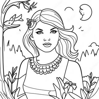 Enchanting Taylor Swift Folklore Scene Coloring Page 98344-37206