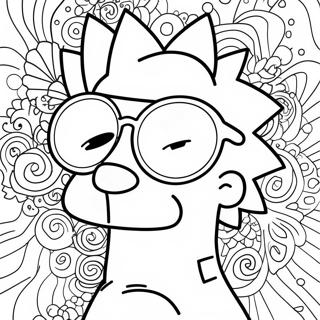 Psychedelic Bart Simpson With Sunglasses Coloring Page 98470-37298