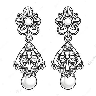Elegant Pearl Earrings Coloring Page 98549 37363