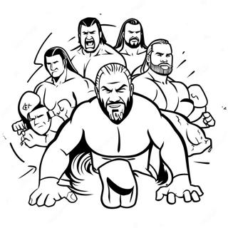 Wwe Superstars In Action Coloring Page 98676-37457