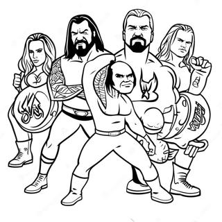 Wwe Superstars In Action Coloring Page 98676-37458