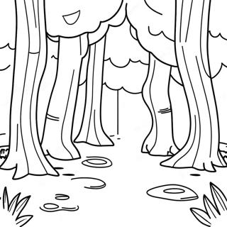 Gloomy Forest Scene Coloring Page 98703 37481