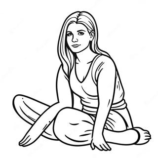 Pensive Woman Sitting Coloring Page 98705-37489